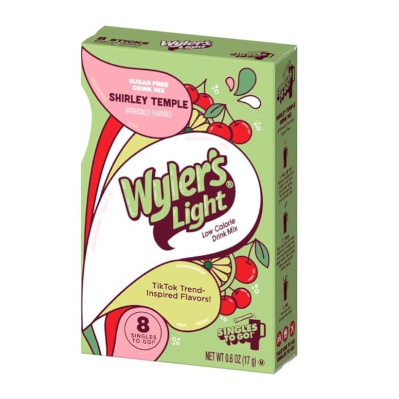 Wylers WaterTok Shirley Temple Singles To Go 8 Pack | USA Drink Mix Sachets