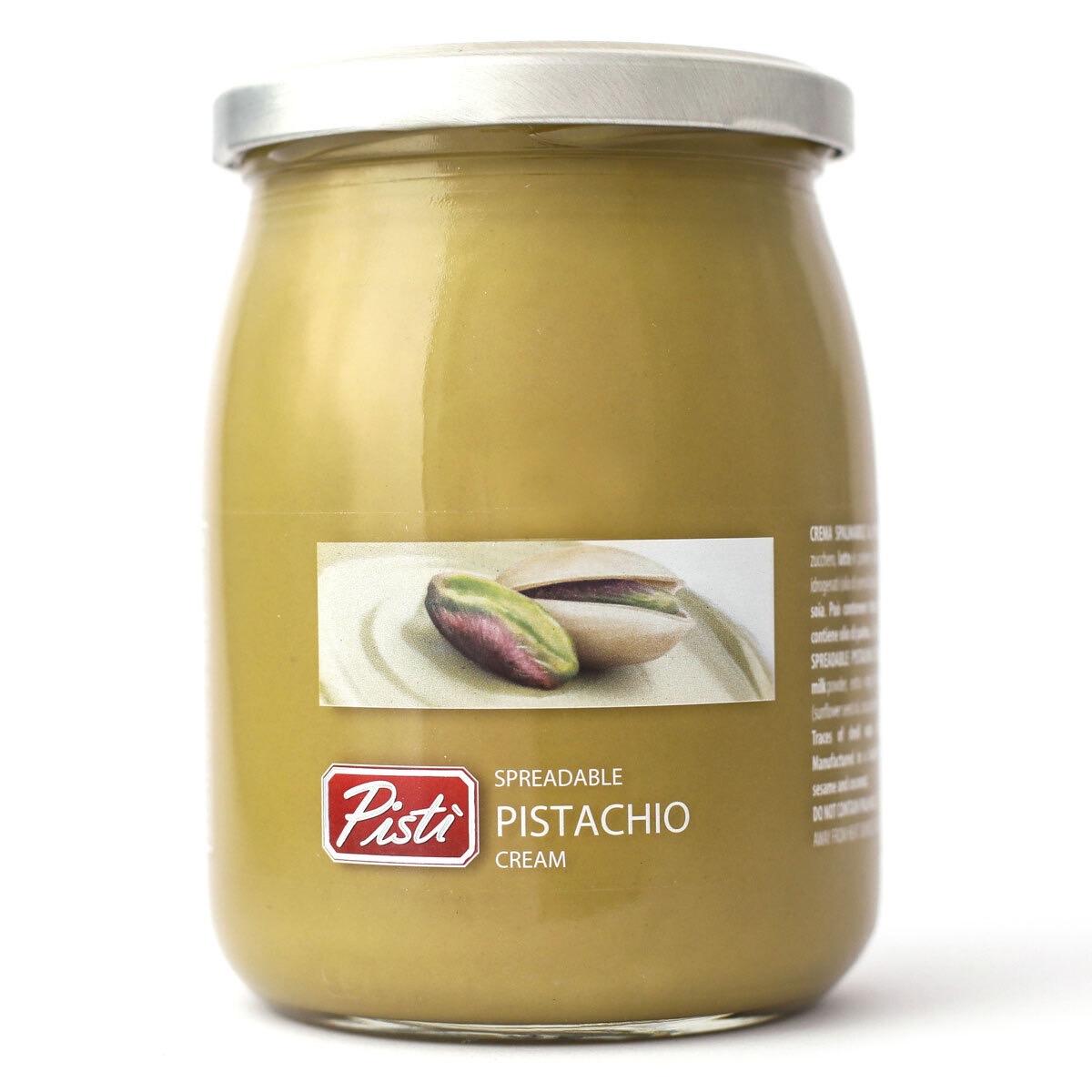 Pisti Spreadable Pistachio Cream Spread 600g Jar - Viral Dubai Chocolate Filling - Pistachio Nut Creme - Dessert Baking Snacks - Sicilian Italy Sweet Flavor