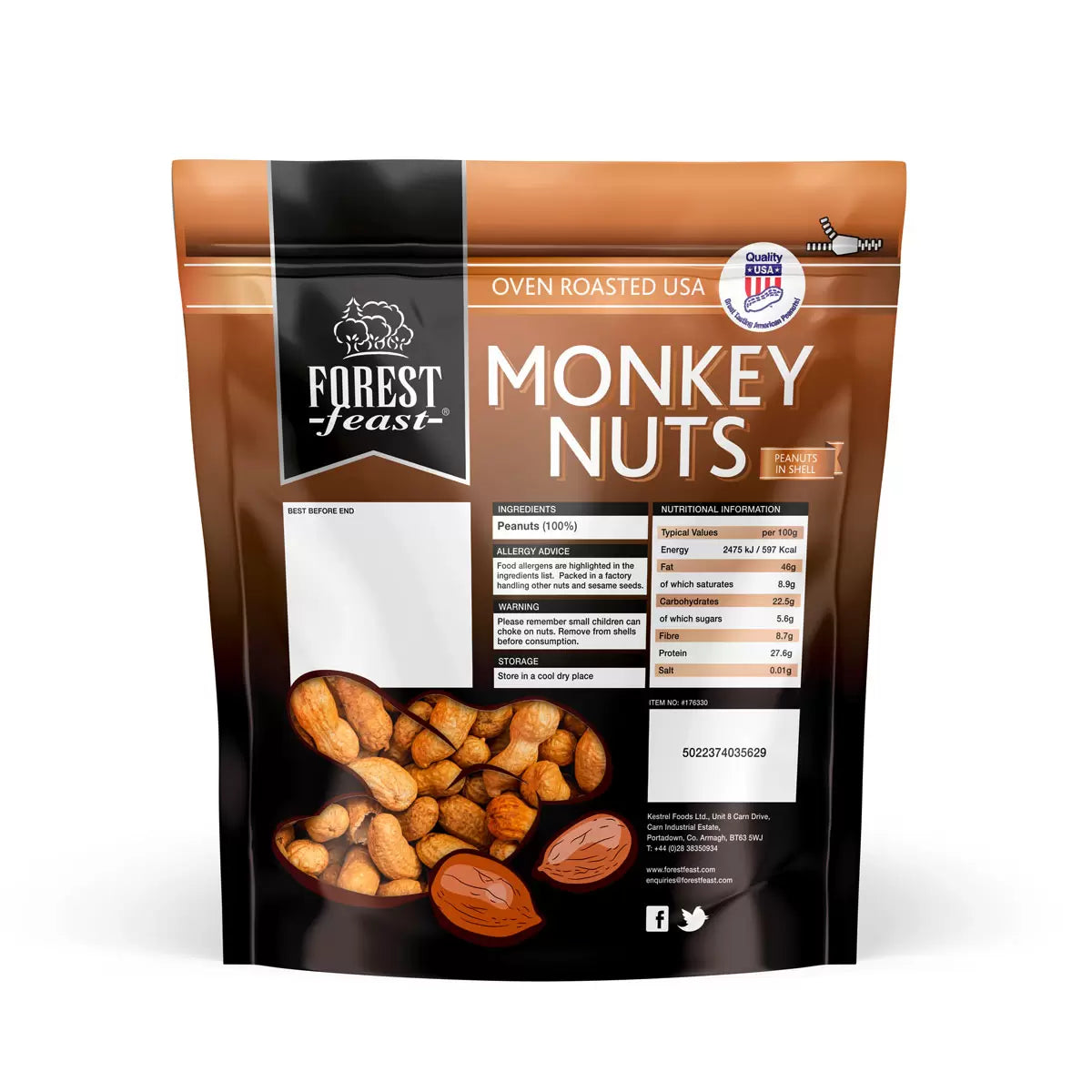 Forest Feast Oven Roasted USA Monkey Nuts 2kg