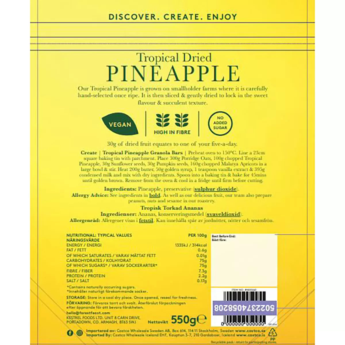 Forest Feast Dried Tropical Pineapple 550g