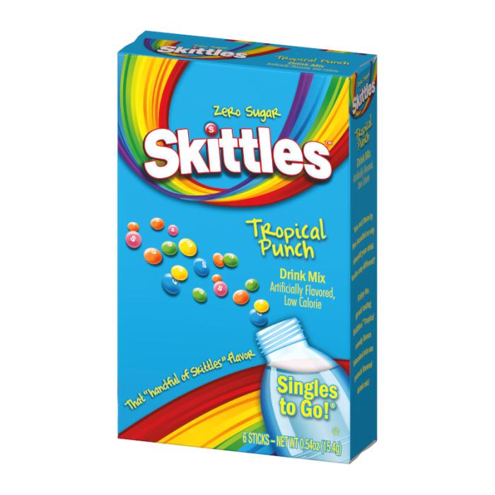 Skittles Tropical Punch Singles To Go 6 Pack | USA Drink Mix Sachets