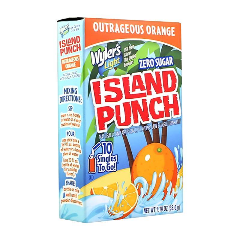 Wylers Island Punch Outrageous Orange Singles To Go 10 Pack | USA Drink Mix Sachets