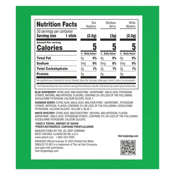Airheads Xtreme Variety 30 Pack | USA Drink Mix Sachets