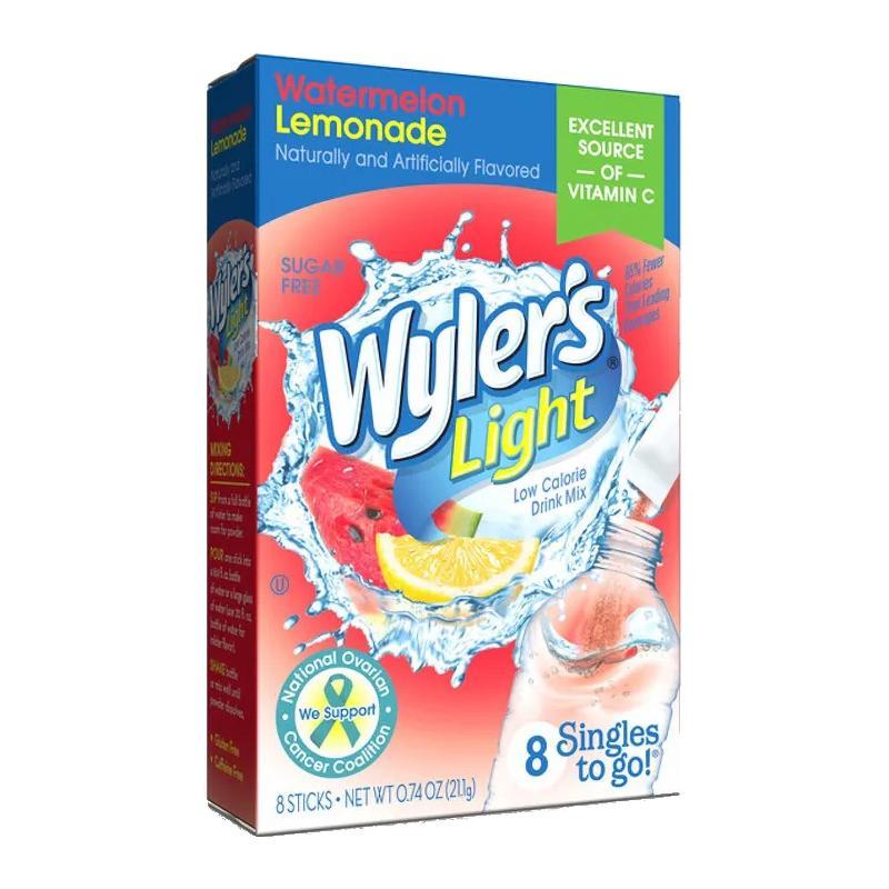 Wylers Light Watermelon Lemonade Singles To Go 8 Pack | USA Drink Mix Sachets