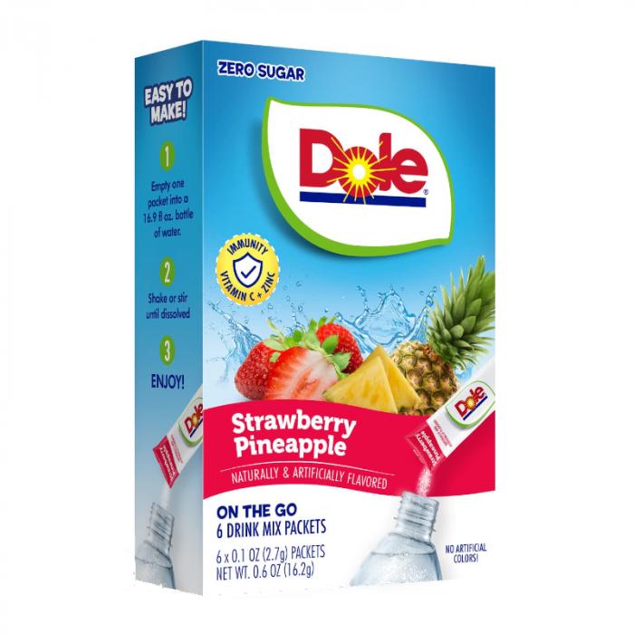 Dole Strawberry Pineapple Singles To Go 6 Pack | USA Drink Mix Sachets