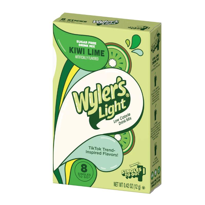 Wylers WaterTok Kiwi Lime Singles To Go 8 Pack | USA Drink Mix Sachets