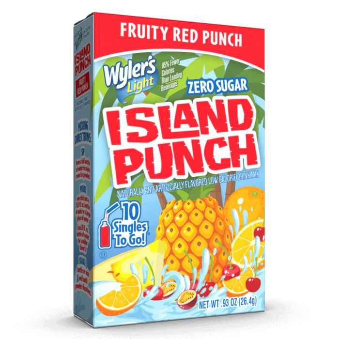 Wylers Island Punch Fruity Red Punch Singles To Go 10 Pack | USA Drink Mix Sachets