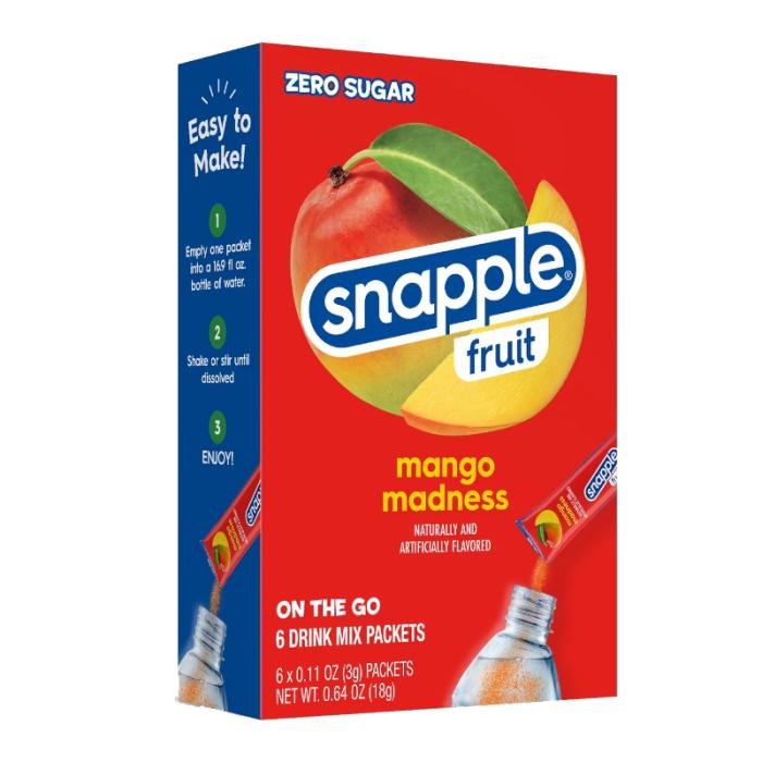 Snapple Mango Madness Singles To Go 6 Pack | USA Drink Mix Sachets