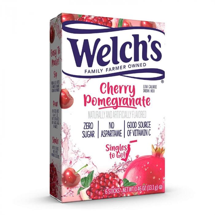 Welch's Cherry Pomegranate Singles To Go 6 Pack | USA Drink Mix Sachets