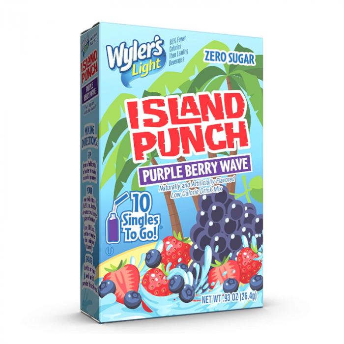 Wylers Island Punch Purple Berry Wave Singles To Go 10 Pack | USA Drink Mix Sachets