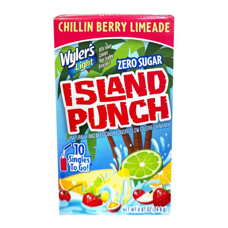 Wylers Island Punch Chillin Berry Limeaid Singles To Go 10 Pack | USA Drink Mix Sachets