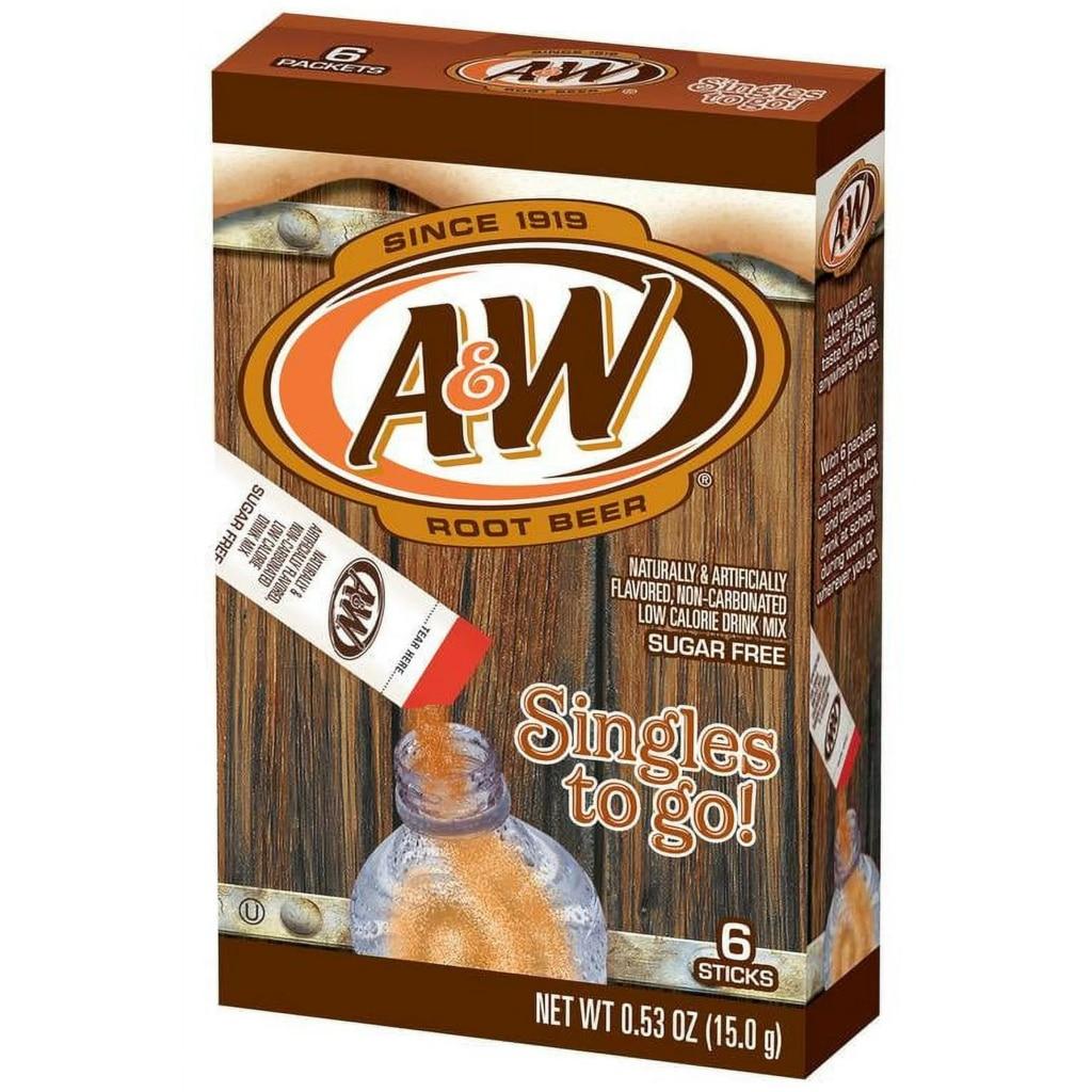 A&W Root Beer Singles To Go 6 Pack | USA Drink Mix Sachets