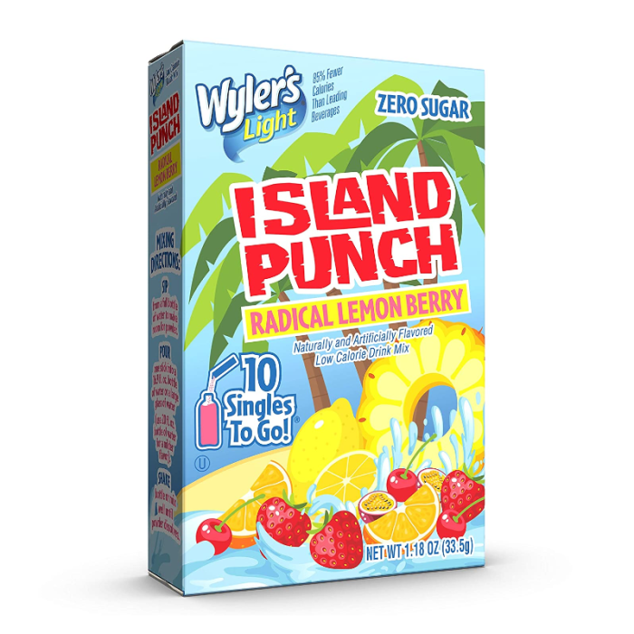 Wylers Island Punch Radical Lemon Berry Singles To Go 10 Pack | USA Drink Mix Sachets