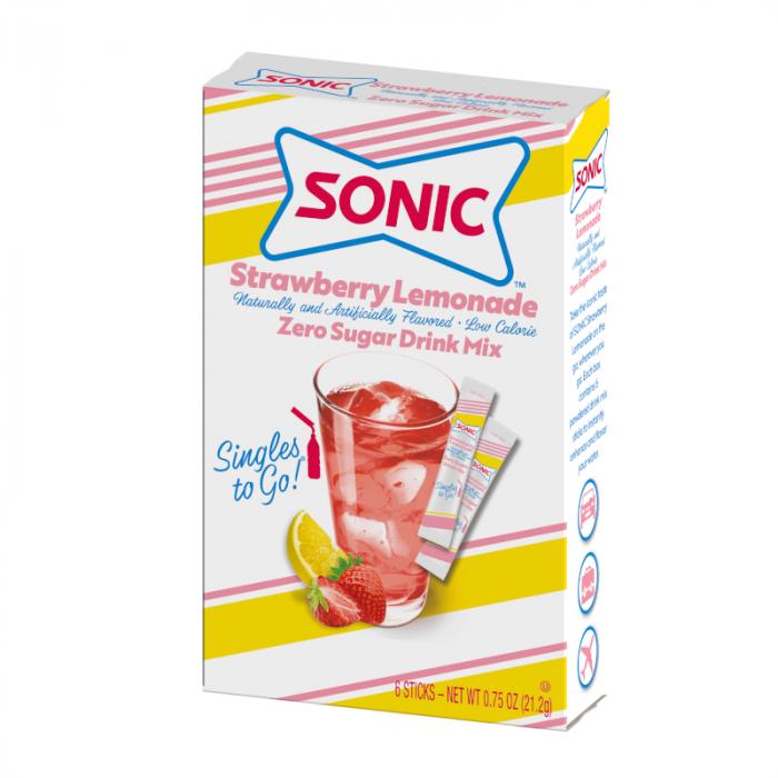 Sonic Strawberry Lemonade Singles To Go 6 Pack | USA Drink Mix Sachets