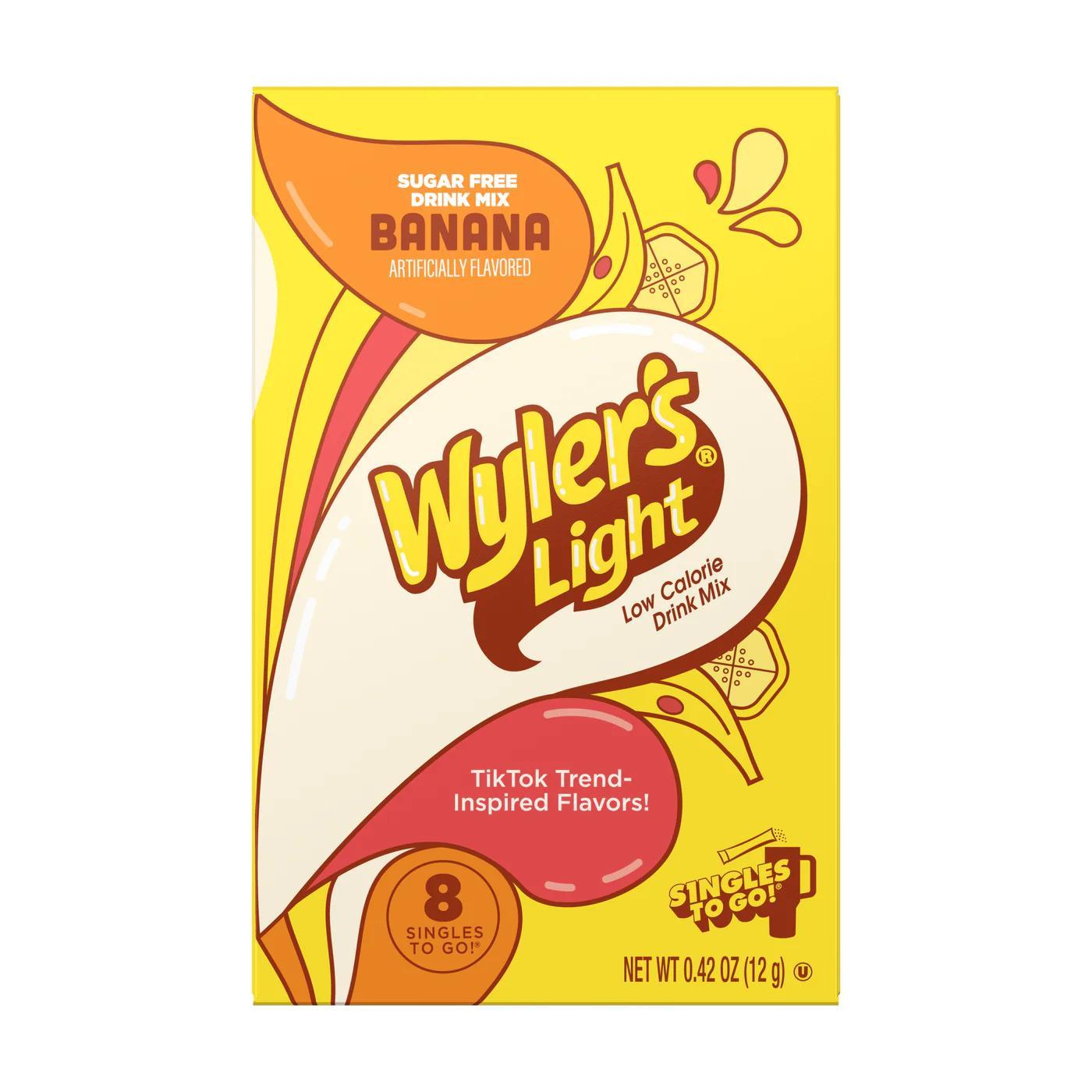 Wylers WaterTok Banana Singles To Go 8 Pack | USA Drink Mix Sachets