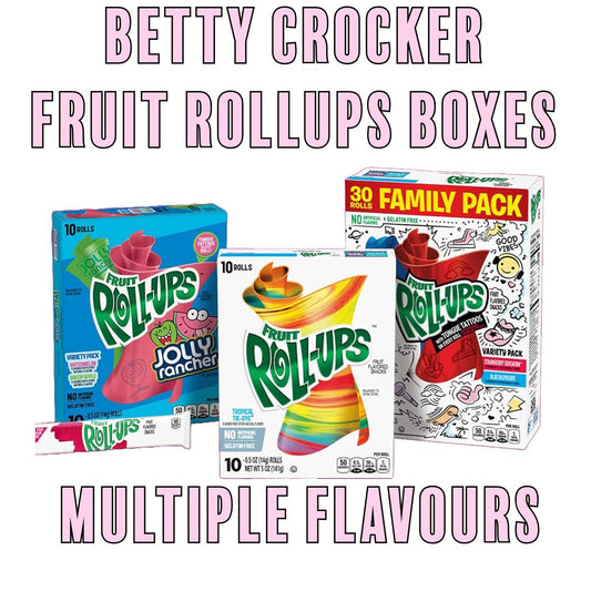 Betty Crocker Fruit Rollup Boxes - Full Box - Multiple Flavours - Viral Trending Roll Up - Candy Snack Bonbon Sweet Apple Watermelon Strawberry Candies