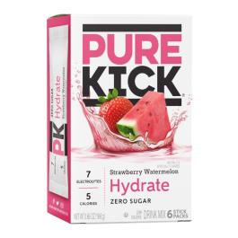 Pure Kick Strawberry Watermelon Singles To Go 6 Pack | USA Drink Mix Sachets