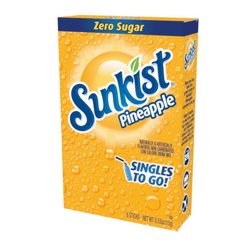 Sunkist Pineapple Singles To Go 6 Pack | USA Drink Mix Sachets