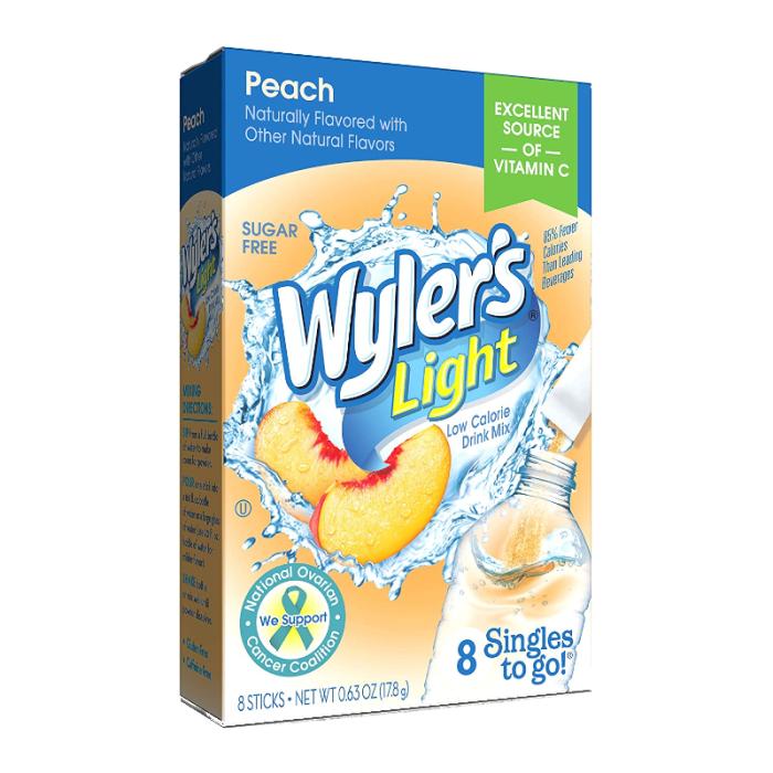 Wylers Light Peach Singles To Go 8 Pack | USA Drink Mix Sachets