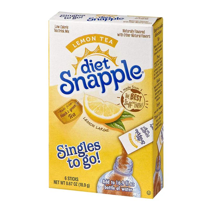 Diet Snapple Lemon Tea Singles To Go 6 Pack | USA Drink Mix Sachets
