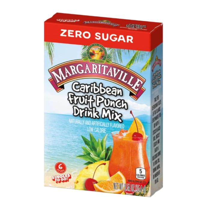 Margaritaville Caribbean Fruit Punch Singles To Go 6 Pack | USA Drink Mix Sachets