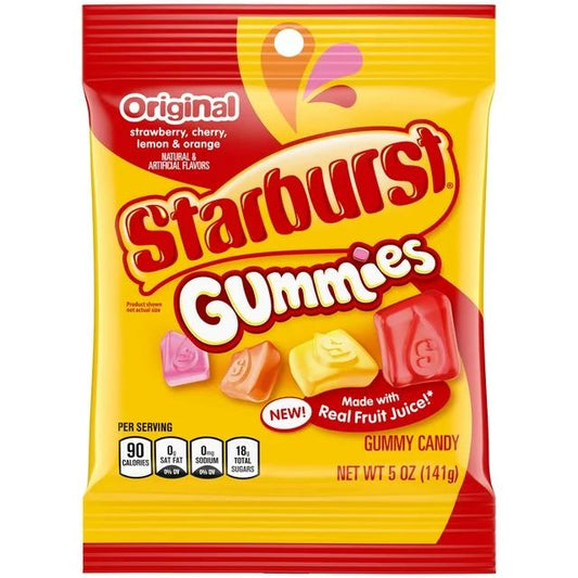 Starburst Original Gummies 141g - Burst of Sweetness Made with Real Fruit Juice