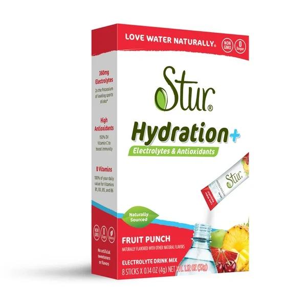 Stur Fruit Punch Singles To Go 8 Pack | USA Drink Mix Sachets