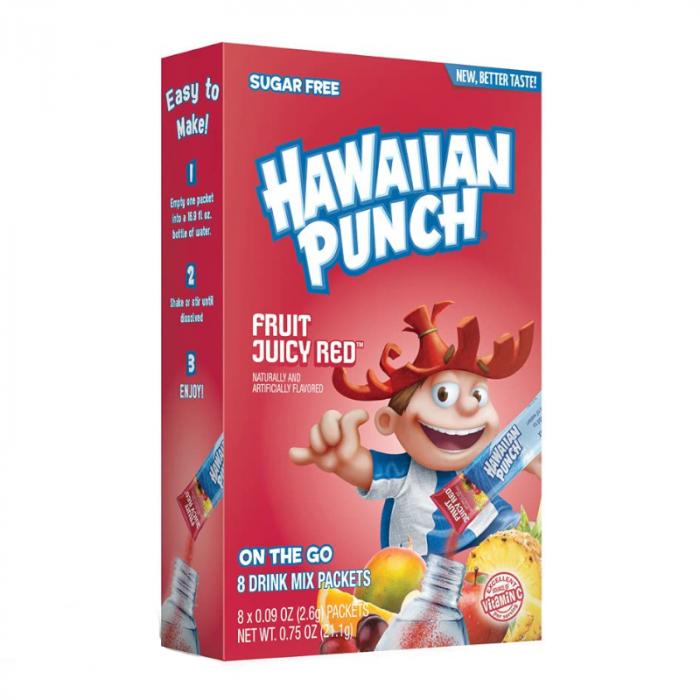 Hawaiian Juicy Red Singles To Go 8 Pack | USA Drink Mix Sachets