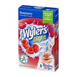 Wylers Light Raspberry Singles To Go 8 Pack | USA Drink Mix Sachets