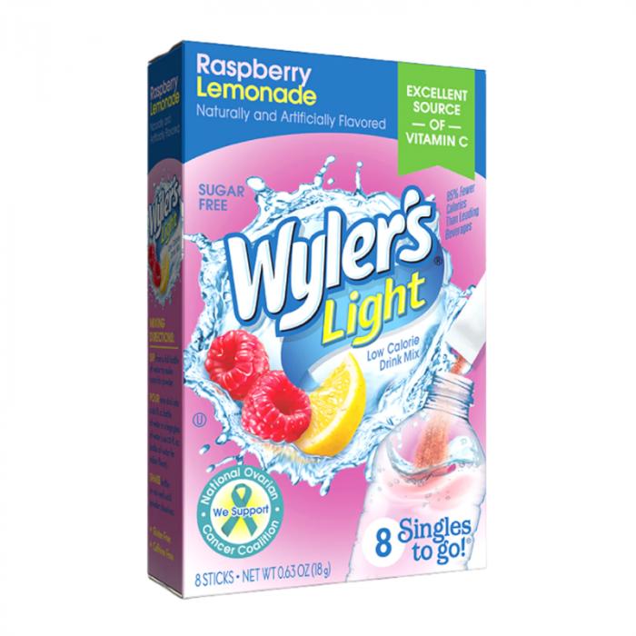 Wylers Light Raspberry Lemonade Singles To Go 8 Pack | USA Drink Mix Sachets