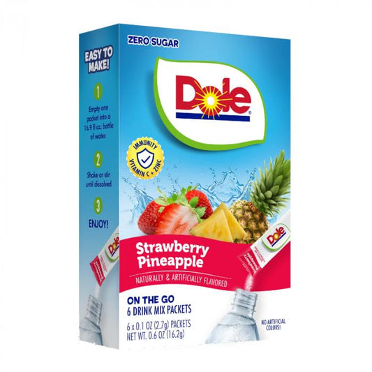 Dole Strawberry Pineapple Singles To Go 6 Pack | USA Drink Mix Sachets