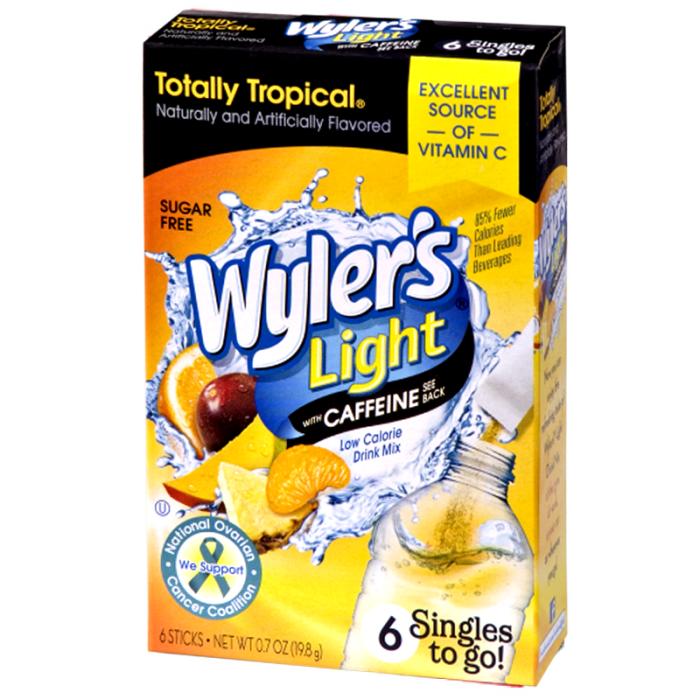 Wylers Totally Tropical Caffeine Singles To Go 6 Pack | USA Drink Mix Sachets