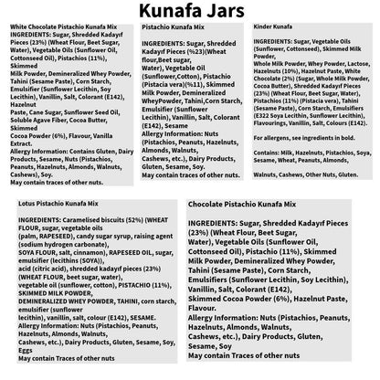 White Choc Hazelnut (Kinder Inspired) Pistachio Kunafa Jar 300g - Dubai Style