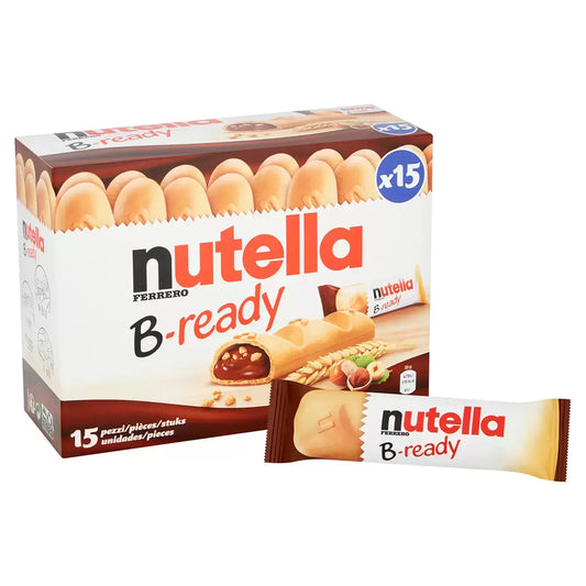 Nutella B-Ready 15 x 22g Bars | Individually Wrapped | Hazelnut Snack