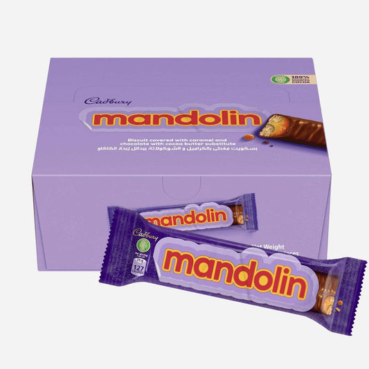 Cadbury Mandolin Bars | Full Box Deal 25g x 12 | Chocolate Snack Choco Caramel Crunchy Biscuit |