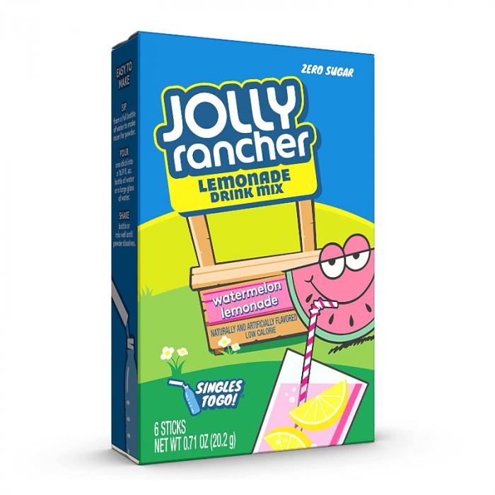 Jolly Rancher Watermelon Lemonade Singles To Go 6 Pack | USA Drink Mix Sachets