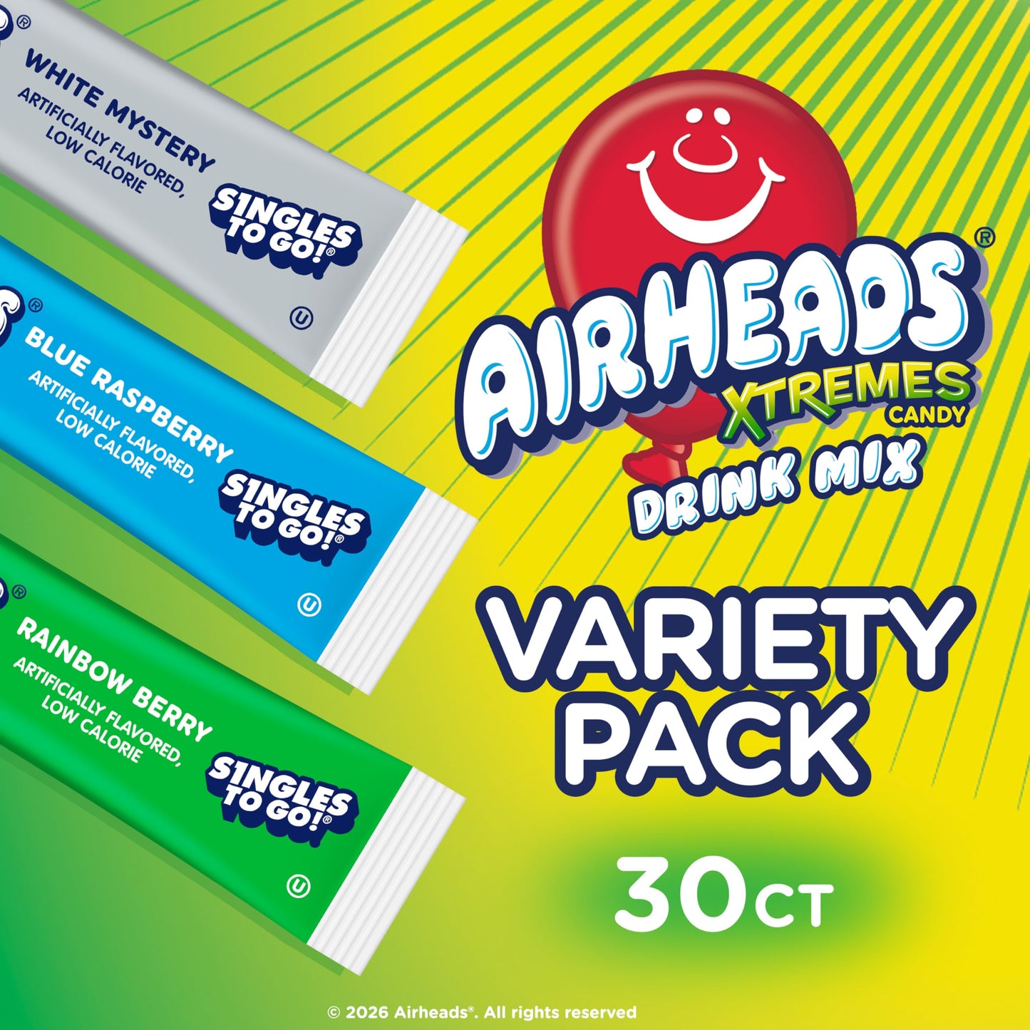 Airheads Xtreme Variety 30 Pack | USA Drink Mix Sachets