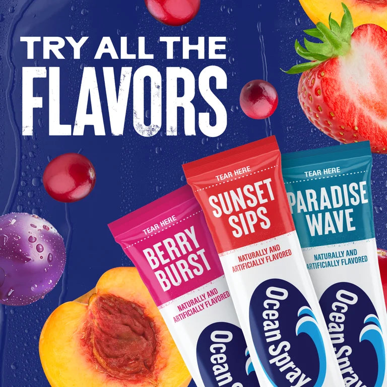 Ocean Spray Island Mixes Variety 30 Pack | USA Singles To Go Drink Mix