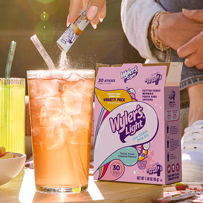Wylers WaterTok V1 Fun Flavours Singles To Go 30 Pack | USA Drink Mix Sachets