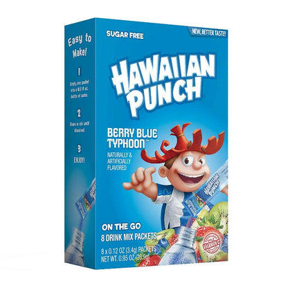Hawaiian Punch Berry Blue Typhoon Singles To Go 8 Pack | USA Drink Mix Sachets