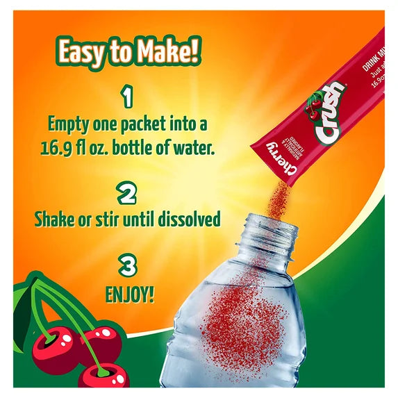 Crush Cherry Singles To Go 6 Pack | USA Drink Mix Sachets