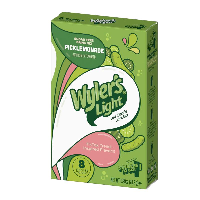 Wylers WaterTok Picklemonade Singles To Go 8 Pack | USA Drink Mix Sachets