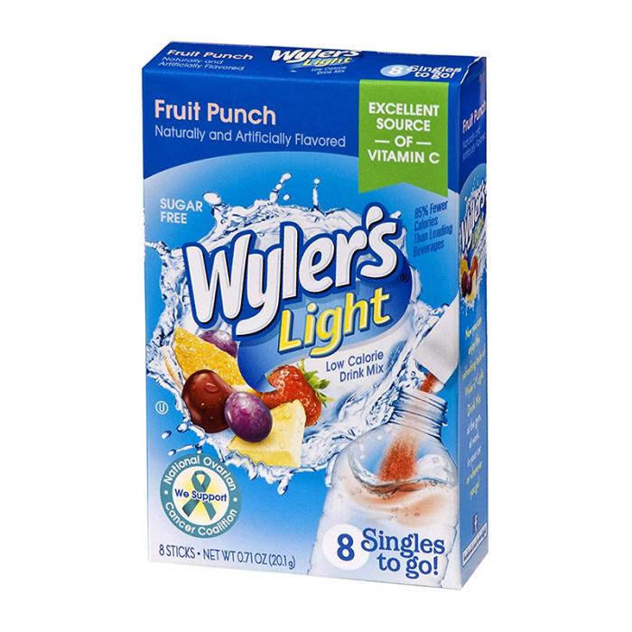 Wylers Light Fruit Punch Singles To Go 8 Pack | USA Drink Mix Sachets