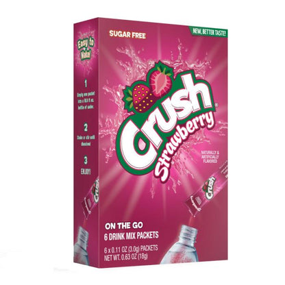 Crush Strawberry Singles To Go 6 Pack | USA Drink Mix Sachets