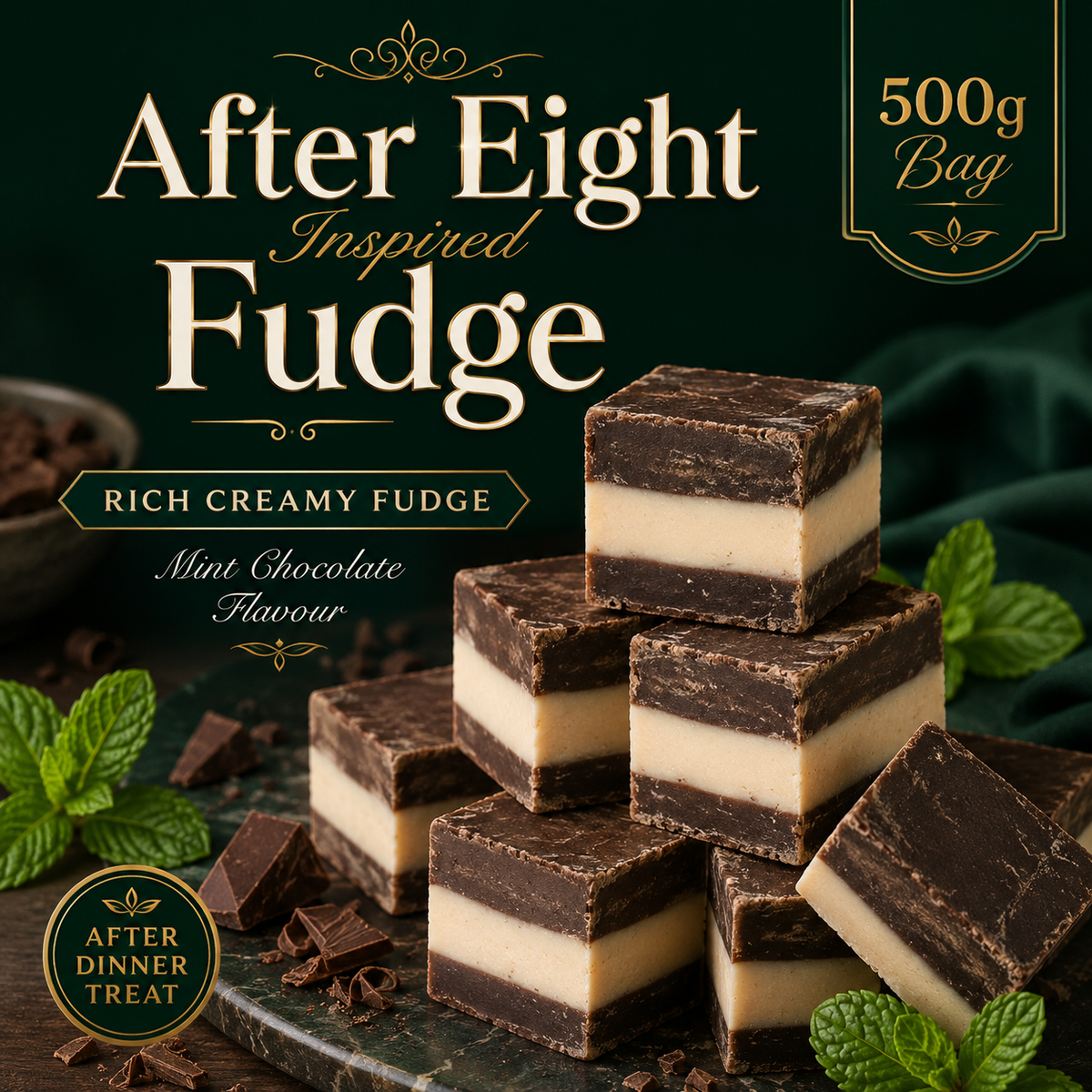 After Eight Inspired Fudge 500g Bag | Mrs Candyland Fudge
