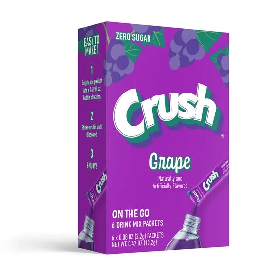 Crush Grape Singles To Go 6 Pack | USA Drink Mix Sachets