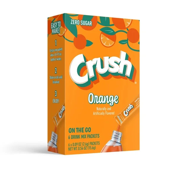 Crush Orange Singles To Go 6 Pack | USA Drink Mix Sachets