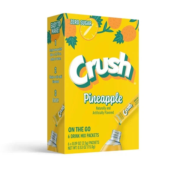 Crush Pineapple Singles To Go 6 Pack | USA Drink Mix Sachets