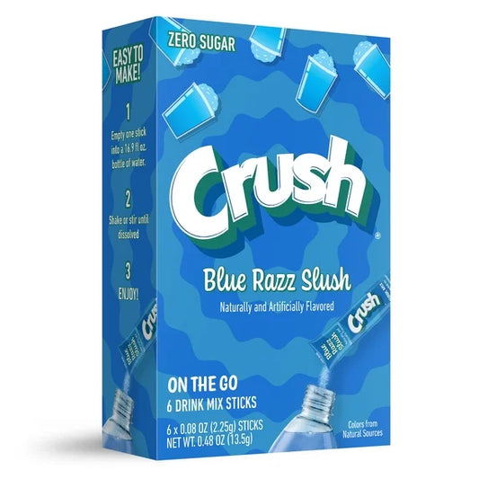 Crush Blue Razz Slush Singles To Go 6 Pack | USA Drink Mix Sachets