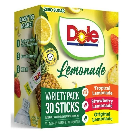 Dole Lemonade Singles To Go 30 Pack | USA Drink Mix Sachets
